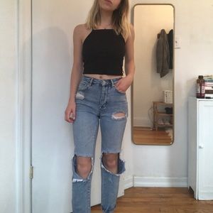 PACSUN HIGH WAISTED RIPPED JEANS